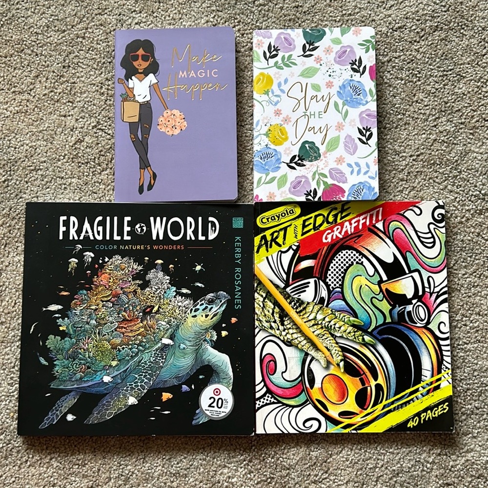 Bundle of New coloring books and motivational notebooks
